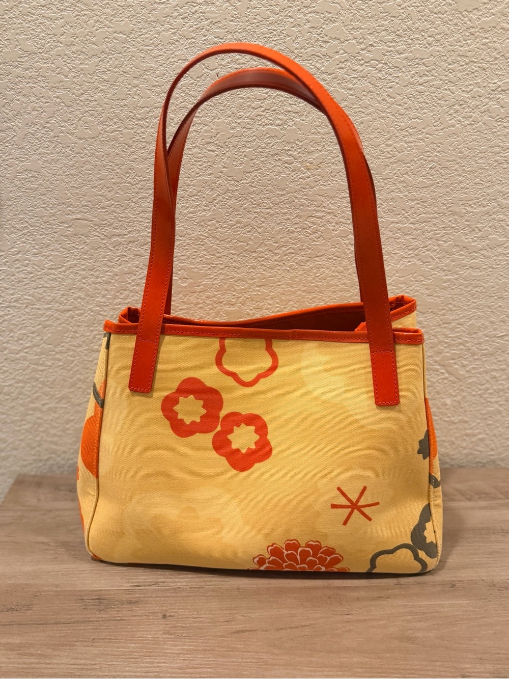 Longchamp Vintage Women’s Yellow & Orange Floral Shoulder Bag